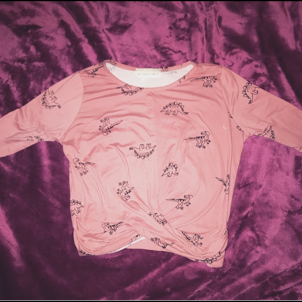 Pink dinosaur crop top